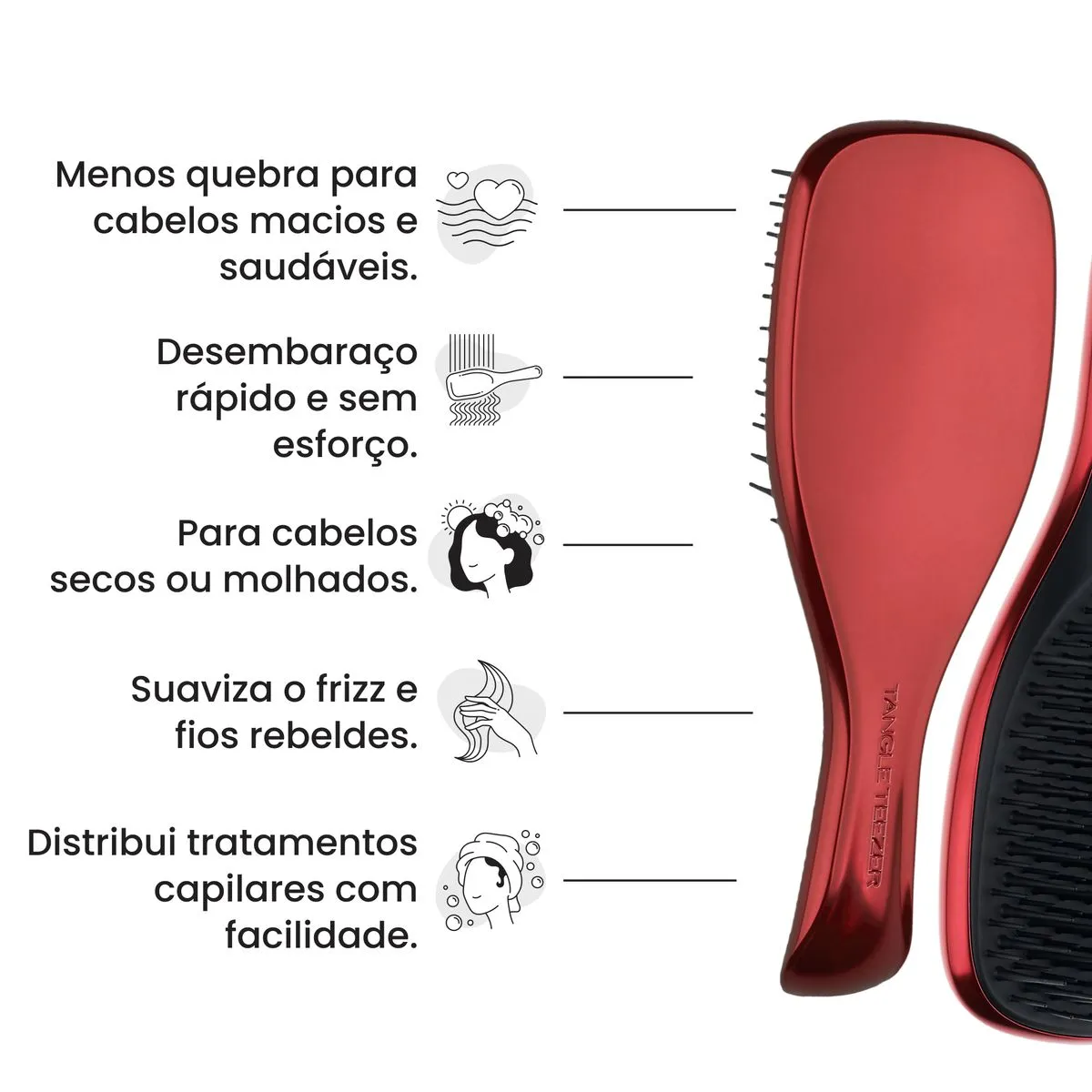Para cabelo seco ou molhado, dentro ou fora do banho